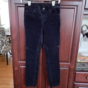 Ann Taylor Women's Dark Blue Navy Velvet Skinny Jeans